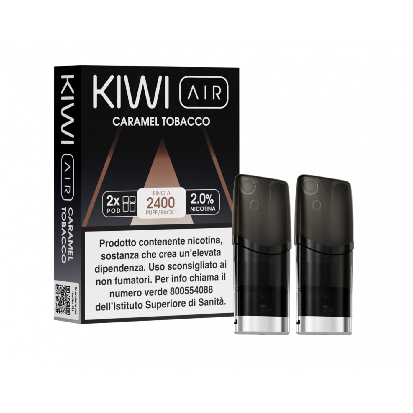 Confezione Pod (2pz) Kiwi Air Caramel Tobacco 20 Mg.