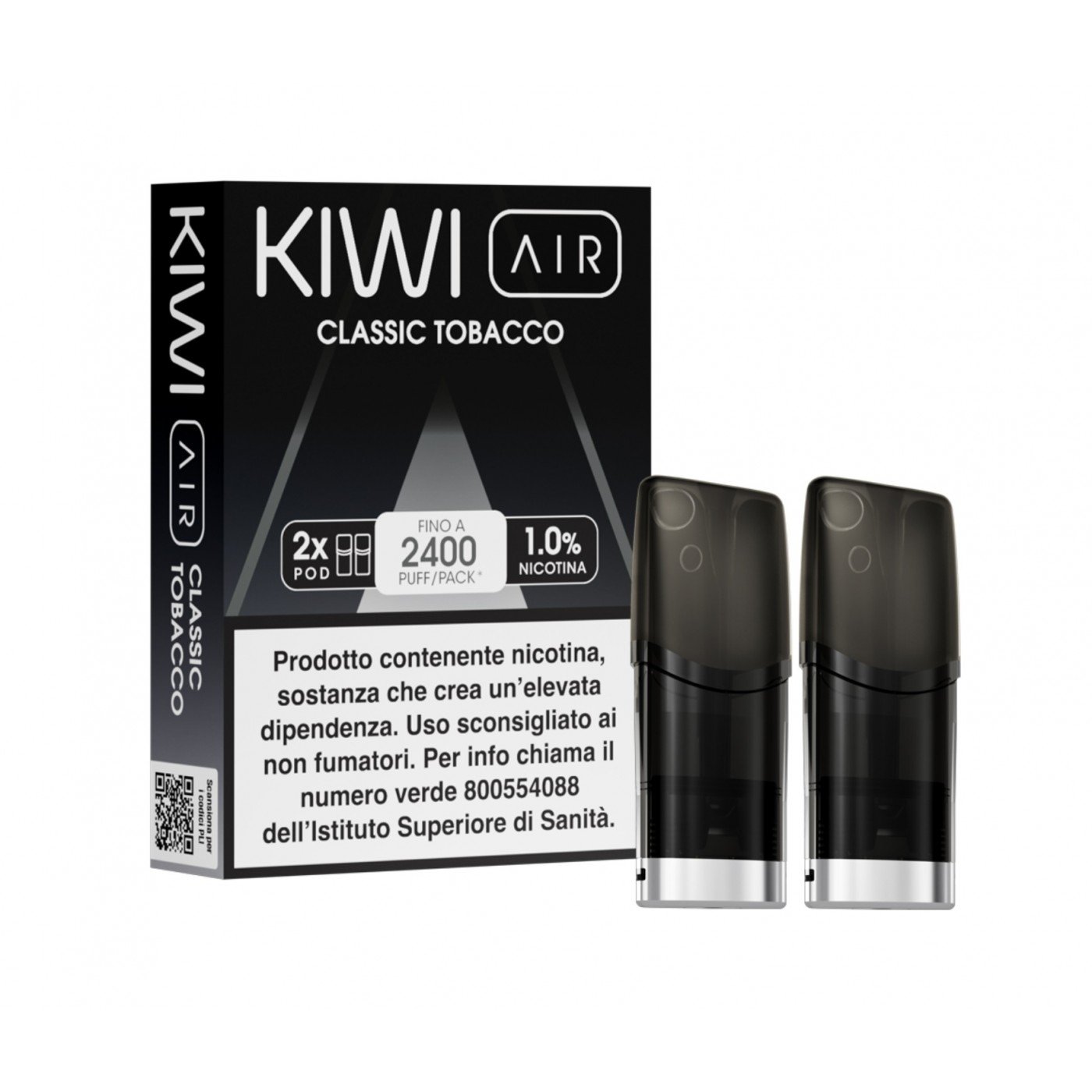 Confezione Pod (2pz) Kiwi Air Classic Tobacco 10 Mg.