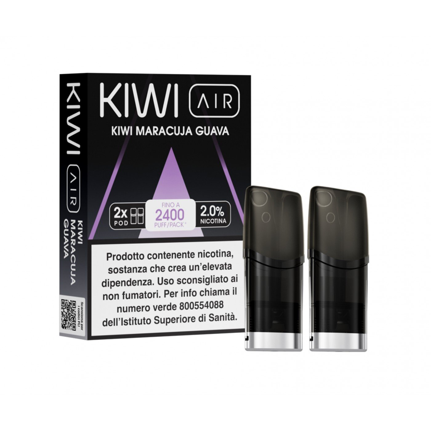 Confezione Pod (2pz) Kiwi Air Kiwi Maracuja Guava 20 Mg.