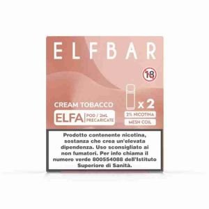 ELFBAR ELFA 2ML PREFILLED POD CREAM TOBACCO (2 PEZZI) – 20 MG/ML
